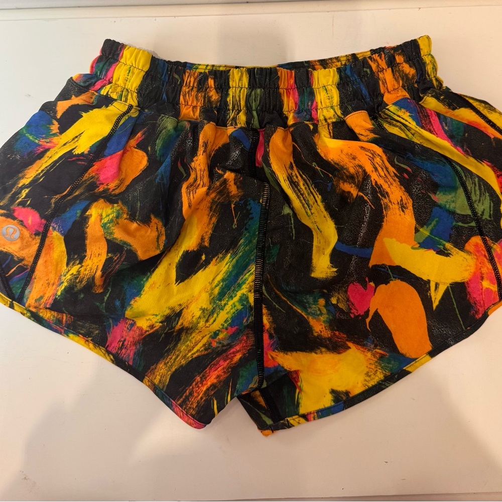 Lululemon Athletica Black and Yellow Athletic Shorts